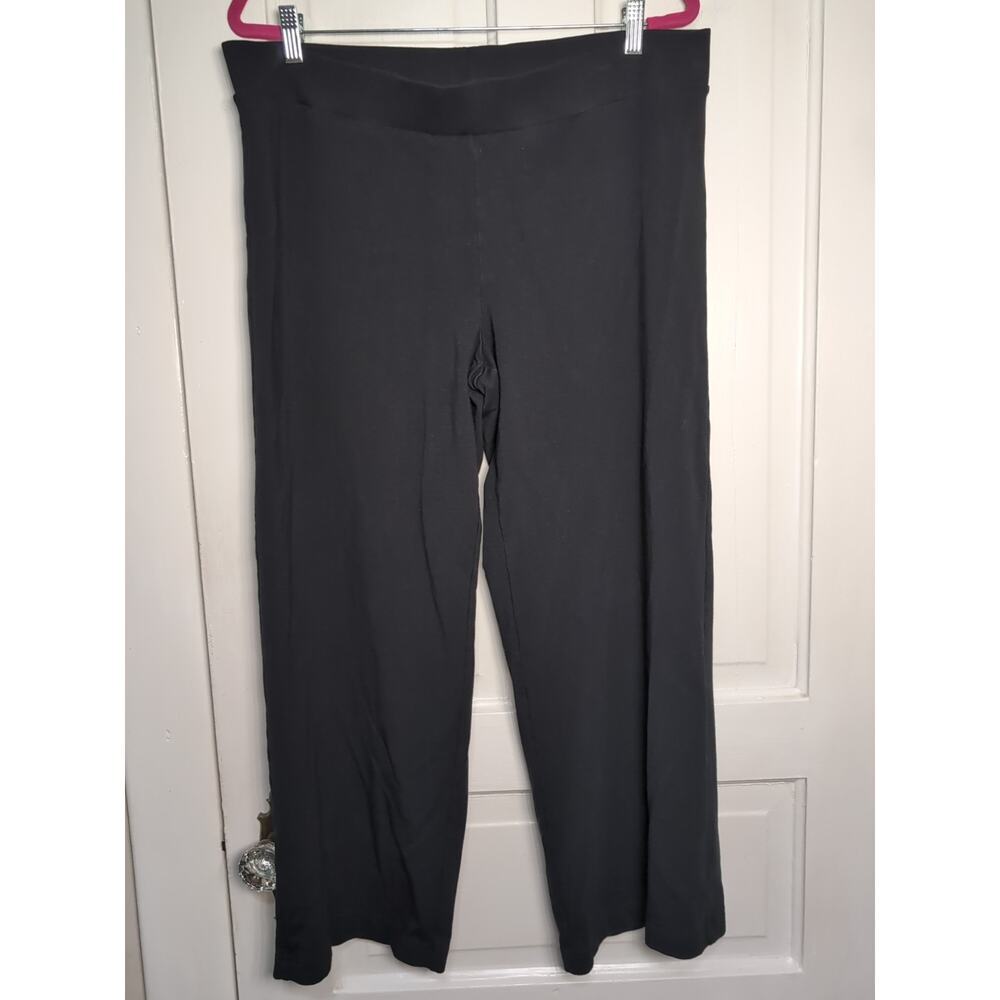 Pure Jill Pima Comfort Pants Black Minimalist Beach Women's L Petite (1152)